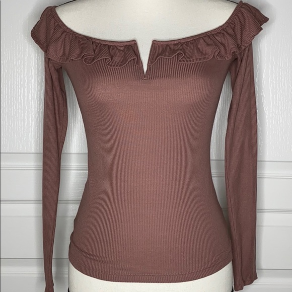Aeropostale Tops - FRILLED OFF THE SHOULDER TOP